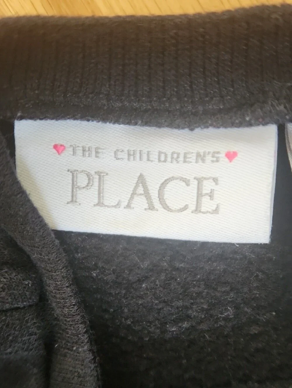 Children's Place Black Sweatshirt with Neon Heart Accents 3 T